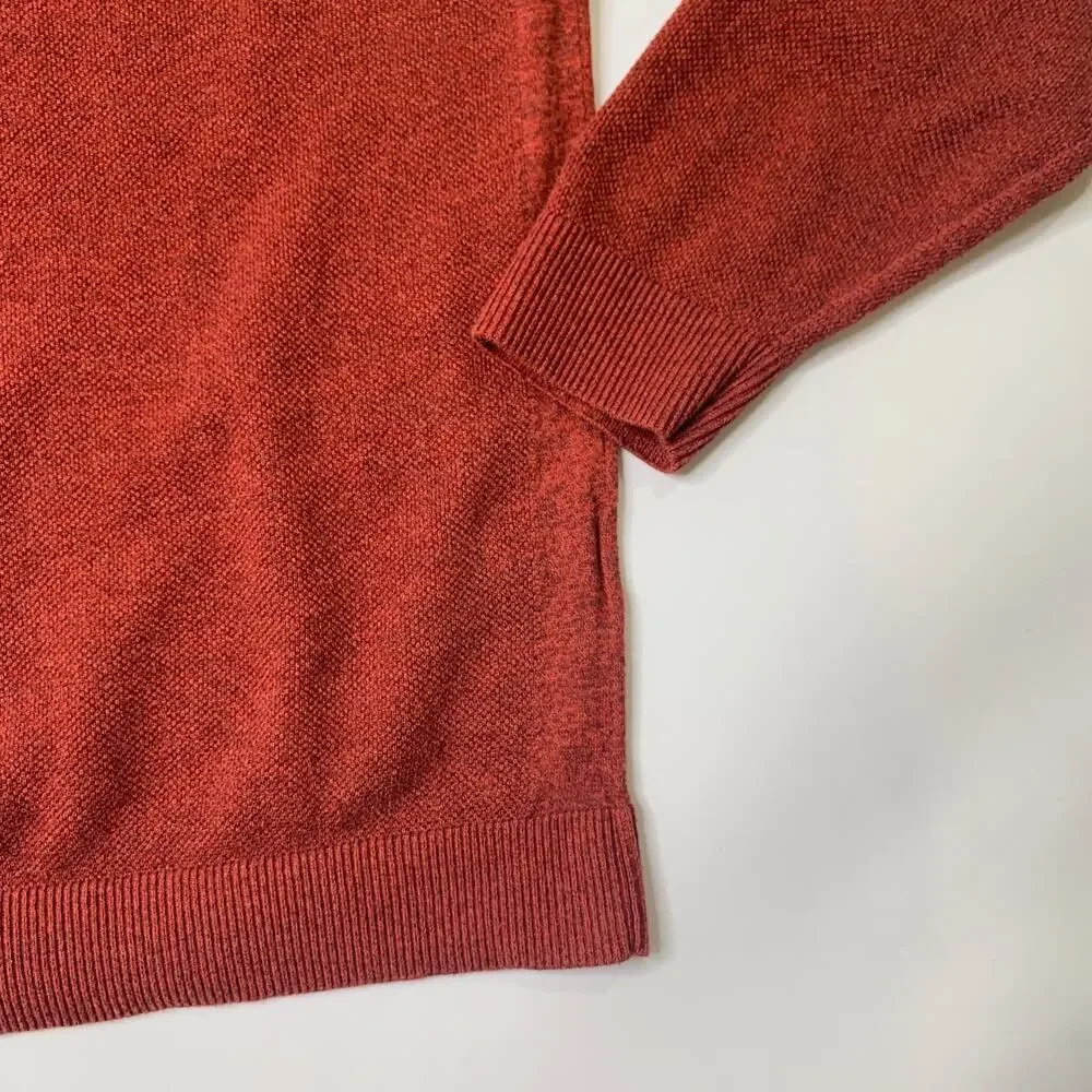Tommy Bahama Sweater Mens L Large Paprika Coolside IslandZone Half Zip Pullover